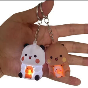 Bubu & Dudu Speaking Singing Light Up Keychain Set Say I love You!